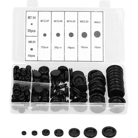 Set mit 200 Gummikabelscheiben, isolierten und feuerfesten Staubdichtungen, zum Schutz von elektrischen Leitungen, Durchmesser 7 bis 25 mm. (1/5)