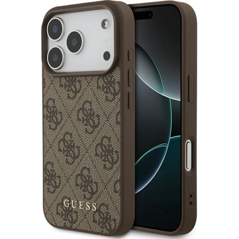 Coque Guess 4G Classic pour iPhone 17 Pro, marron