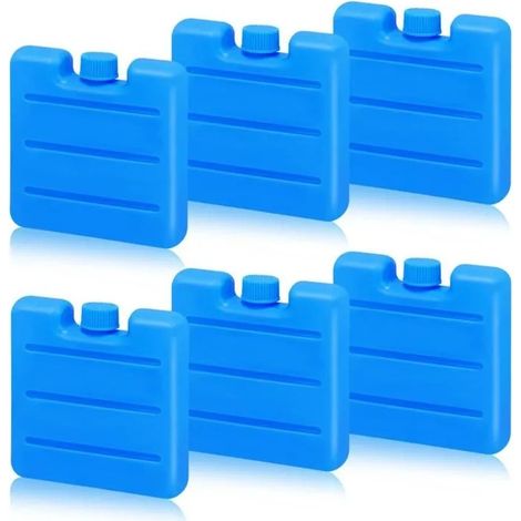 Petits pains de glace pour glacières, mini pains de glace par lot de 6, blocs réfrigérants plats, pains de glace portables (1/5)