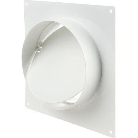 Flangia da parete per tubi da 125 mm, connettore in PVC con piastra a parete per tubi di ventilazione, raccordo per tubo di ventilazione rotondo, tubo di ventilazione con valvola di ritorno, plastica (1/5)
