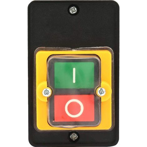 Commutateur à Bouton Poussoir, AC220V/380V 10A Bouton Marche Arret, Bouton Arret Urgence Imperméable, Interrupteur Bouton Poussoir Etanche Boitier Commande Marche Arret (1/5)