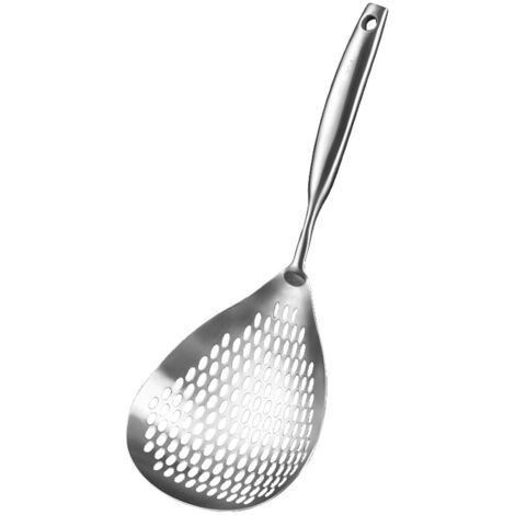 Perforierter Schaumlöffel aus Edelstahl 304 – ergonomischer Frittiersieb, hitzebeständig und leicht zu reinigen (1/5)
