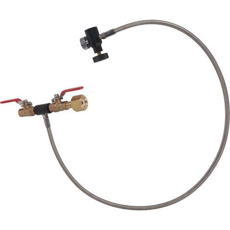 CGA-320 CO2-Zylinder-Nachfülladapter mit Schlauch zum Befüllen von 36"-Sodatanks mit Manometer (1/5)