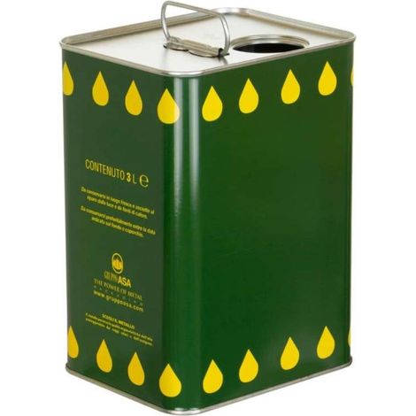 Lattina per Olio Alimentare - Verde - 3 Litri