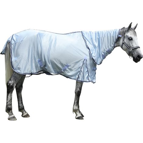 Couverture Anti-Mouches pour Chevaux, Mailles Larges Bleu 140 cm (1/5)