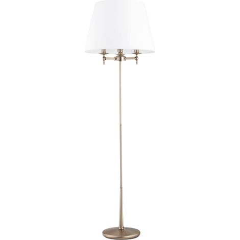 Alfa Roksana Classic Decorative Floor Lamp, Brass/Gold Metal, 3-Light E14 (3x10W Max), 164cm Tall Indoor Standing Lamp for Living Room Bedroom Office, IP20