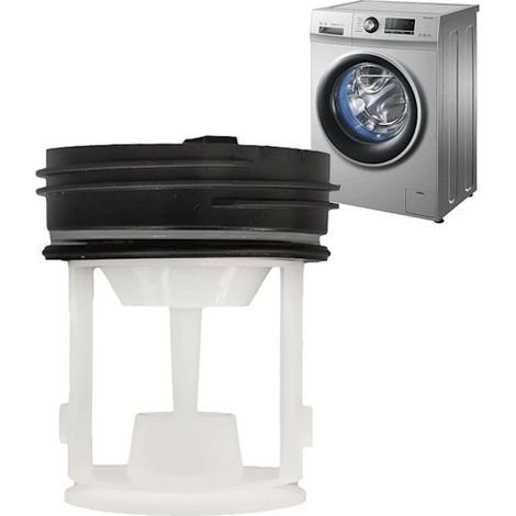 Filtre à peluches /EA/Filtre à peluches, filtre de rechange pour pompe de vidange de lave-linge, filtre à peluches pour sèche-linge et lave-linge - Blanc-AquaForge (1/2)