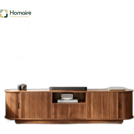 Buffet noyer avec rangement en mdf 180 x 40 x 50 cm HOMAIRE (1/5)