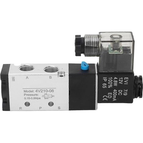 BERM Magnetventil, pneumatisch-elektrisch, 2 Positionen, 5-Wege-Elektromagnetsteuerung, DC 12 V