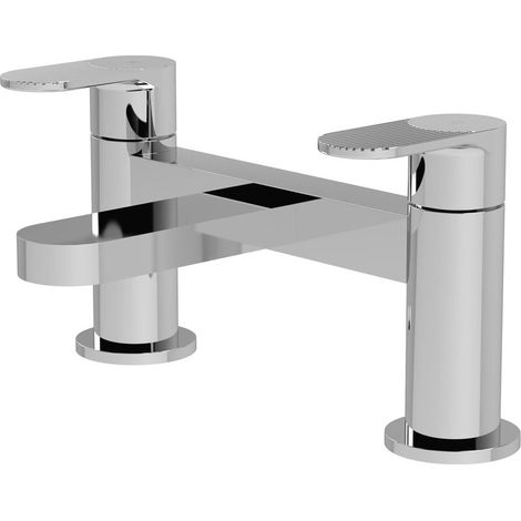 Nuie Cyprus Fluted Pillar Mounted Bath Filler Tap - Chrome (1/2)