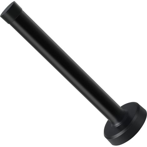 Butée de porte YMYNY, butée de porte murale, en acier inoxydable brossé, longue butée de porte avec amortisseur de bruit en caoutchouc, support de porte 6 pouces (15 cm), 1 paquet, noir (1/4)