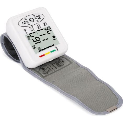Enowelir Tensiomètre au poignet parlant, détecteur de niveau cardiaque, transfert de données à écran LCD numérique, mesure de la pression artérielle, fréquence cardiaque, détection du pouls, rapide et (1/3)