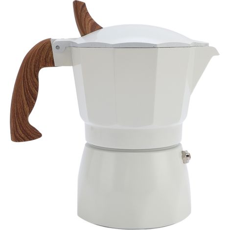 Moka Express 80ml - Double Valve Design (Extraction Efficace) - Cafetière Italienne pour camping, voyages et outdoor - Blanc (1/5)
