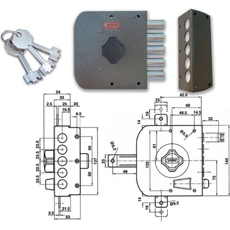 POTENT 415/S Serratura Pompa Laterale Sx - Acciaio Certificato Europeo