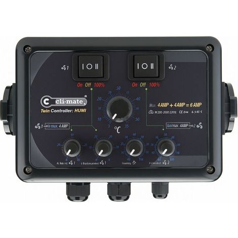 Cli-Mate Twin-Controller-Humi 4A + 4A - Klimasteuerung Grow