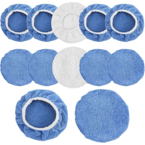 Lot de 12 tampons de polissage en microfibre pour voiture, camion, moto, vélo, bateau, yacht (1/4)