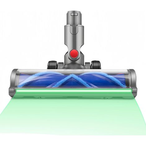 Brosse d'aspirateur adaptative TuseRxln - Détection de poussière par LED - Tête rotative à 360° et poils doux - 1 pièce - Pour sols durs - Verte (1/5)