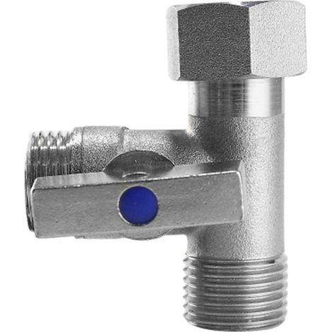 Raccord en T pour réservoir de toilettes, robinet d'arrêt coudé, filetage 1/2 pouce, pour salle de bain et cuisine. (1/5)