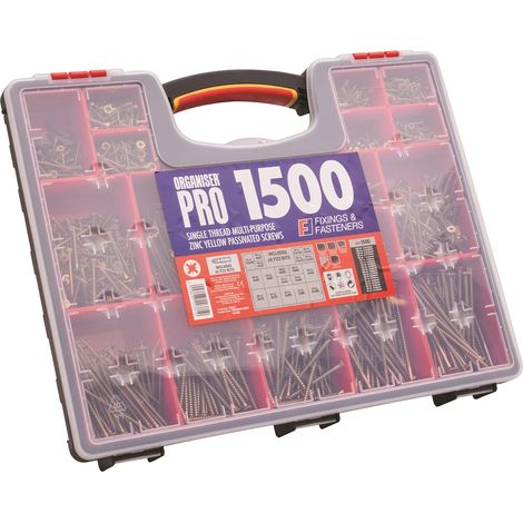 ForgeFix FOROPMPS1500Y Multi-purpose Screw Organiser 1500 Mixed Wood Screws