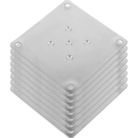 Plaques de fixation pour pieds de siège 8pcs 5-trous en zinc plaqué - réparation meubles - modification canapé (1/5)