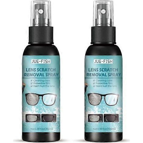 Lot de 2 sprays anti-rayures pour verres de lunettes, 100 ml de liquide réparateur pour pare-brise. (1/4)