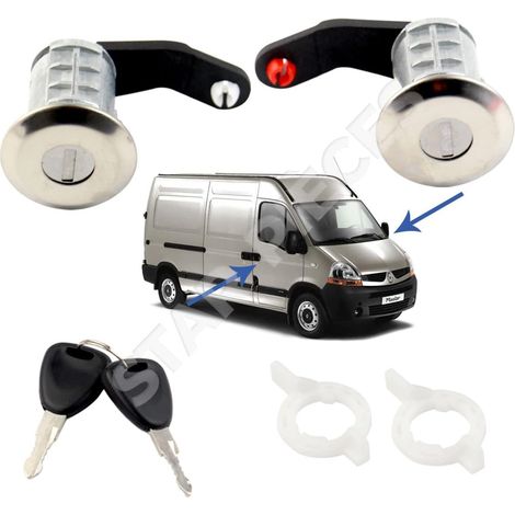 Lot de 2 Serrures De Porte, Barillet Avant Gauche Et Droite, Avec Clés, Pour Master 2 Mascott Movano A Interstar (1/5)