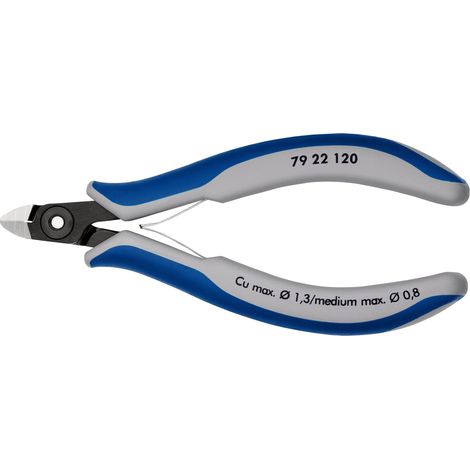 KNIPEX 79 22 120 Pince coupante de côté pour l’électronique de précision avec poignées multimatières brunie 120 mm (1/5)