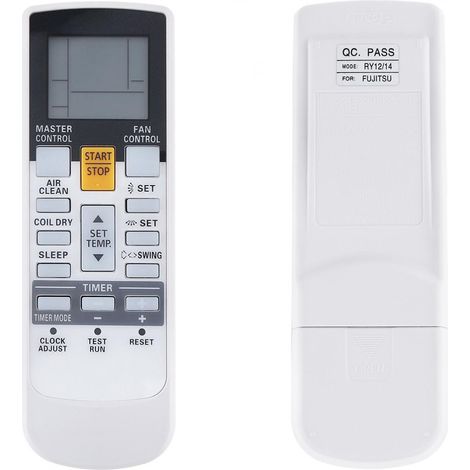 Control remoto de repuesto AR-RY12 para aire acondicionado Fujitsu - Compatible con AR-RY3, AR-RY5, AR-RY13, RY4, RY11, ASTA18LCC, ASTA24LFC, AR-RAD1E, AR-RAC1C, AR-RAE1E, AR-RAC2E