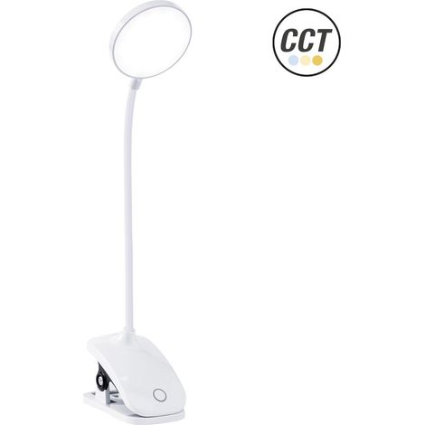 LAMPADA LED RICARICABILE ROTONDA CON CLIP BIANCA (1/3)