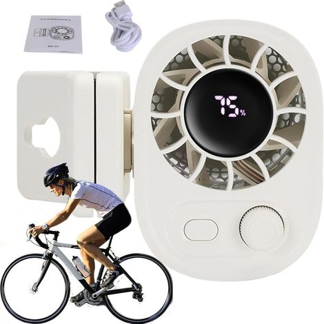 Ventilateur de vie 1800 mAh rotatif à 360° portable avec clip ceinture réglage de la vitesse pour camping, voyage, entraînement