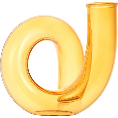Vase Hydroponique en Verre de Style Nordique Orange, Forme Spéciale Unique, Décoration Élégante pour Bureau ou Boutique de Thé Lait, Résistant la Décoloration (1/5)