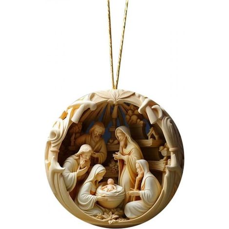 Ornement De Noël - Acrylique Transparent 3D Découpé Au Laser - Pour Arbre De Noël Porte Et Décoration Intérieure - 1 Pièce (1/5)