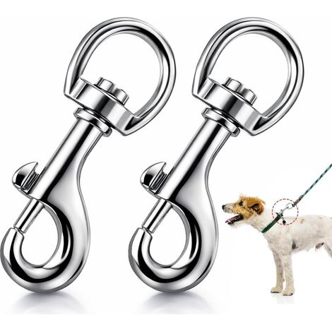 2 Pièces Collier pour Chien, Mousquetons Pivotants en Zinc Alliage, Accessoires de Quincaillerie pour Sacs à Dos, Valises et Sacs, 0.5cm, Argent (1/5)