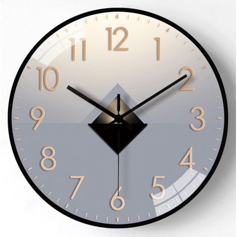 Orologio da parete - Orologio da parete silenzioso in metallo per ufficio e soggiorno - Meccanismo senza ticchettio - 30 cm - 1 pezzo - Tipo 5