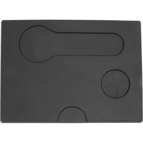 Tapis multifonctionnel antidérapant en PVC pour tasser le café, coussin de calage pour porte-filtre, noir, pour cuisine domestique et bar. (1/5)