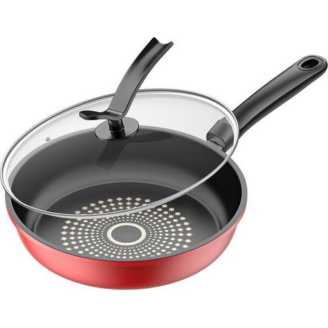 Poêle à frire antiadhésive en fonte, compatible lave-vaisselle, compatible avec les plaques à induction et à gaz, universelle pour les œufs, les steaks, les crêpes et les petits déjeuners, 28 cm / 11 (1/5)