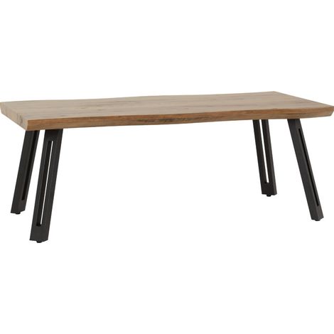 Quebec Wave Edge Coffee Table - L58.5 x W100 x H43.5 cm - Medium Oak Effect/Black (1/5)