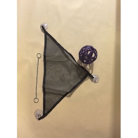 Lot d'enrichissement pour serpents et petits reptiles : support d'escalade et hamac suspendu, jeu d'activité et d'exercice pour terrarium, Balle Violette à Mâcher Escalade et Hamac Suspendu (1/5)
