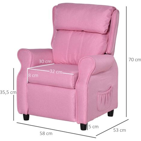 Fauteuil enfant avec repose-pieds et dossier réglable en rose pour 3-5 ans (1/5)