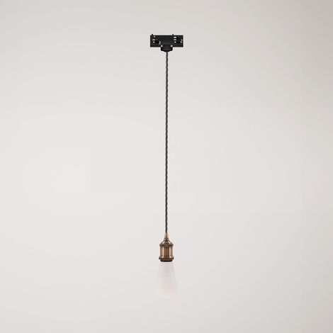 Creative Cables - Candeeiro suspenso de carris vintage com cabo entrançado - lâmpada não incluída