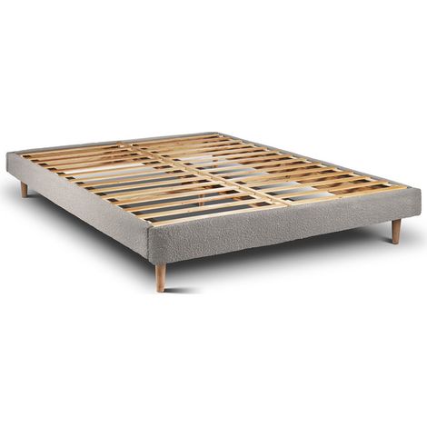 Cadre de Lit Ascot Taupe Pieds Conique 135x200