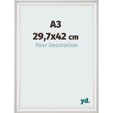 yd. - Cadre photo A3 29.7x42 - Blanc Patine - MDF - Lazio (1/5)