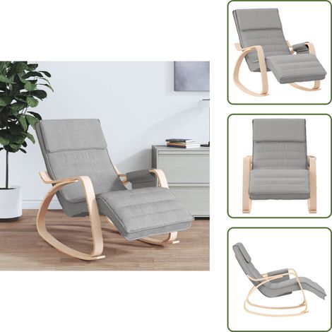 Silla de relax - vidaXL Silla mecedora de tela gris claro - Silla de sala