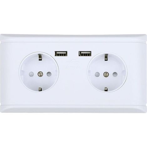Prise Murale USB, Prise UE Multifonctionnelle avec Double Ports USB Prise Électrique pour Le Chargement du Téléphone à la Maison, au Bureau, dans Les Restaurants et dans Les Hôtels, 250V,A (1/4)