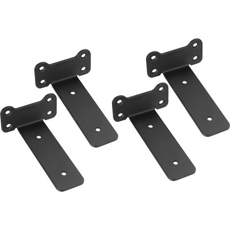 Bardusch 4 Pcs Equerre Etagere Murale, Support Étagère Flottants Robustes Noirs, (Style oreille de chat, noir 125MM) (1/5)