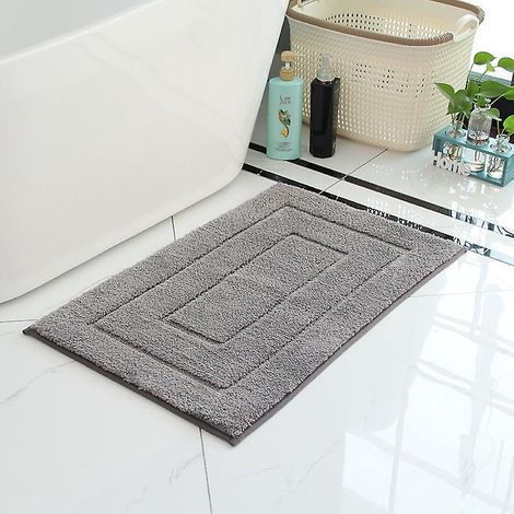 un Tapis De Salle De Bain Gris Est Antidrapant 40x60cm Tapis De Salle De Bain Doux Tapis De Bain Absorbant Lavable En Machine Couverture De Bain P (1/4)