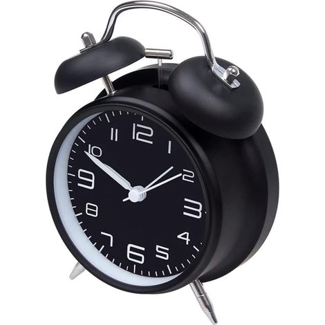 MINKUROW Despertador Despertador, Enseñe A Los Niños A Planificar Su Tiempo Sabiamente, Decoración De Escritorio De Hierro, Reloj De Pared De 11.4 Pulgadas Color: Negro (1/5)
