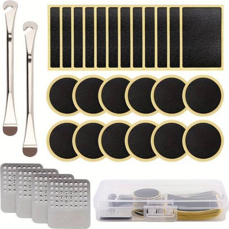 Kit di riparazione per pneumatici da bicicletta: leve per pneumatici e toppe per pneumatici senza colla, strumento di riparazione per pneumatici da bicicletta - Crezuo