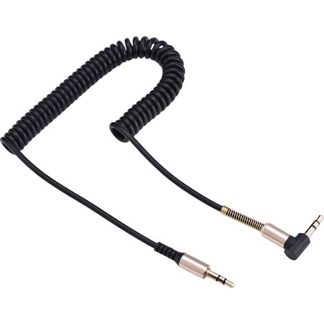 Câble Auxiliaire 3.5mm Mâle à Mâle Rétractable en Forme L et I pour Autoradio et Casque (1/5)
