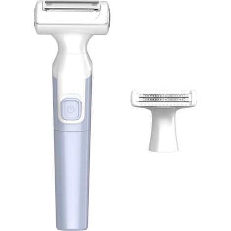 Rasoir électrique visage et corps 2 en 1 pour femme, utilisable sur peau sèche ou humide, USB, portable et silencieux, violet clair (1/5)